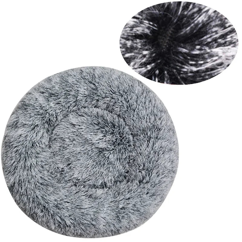 40 - 90cm Round Pet Bed for Large Dog Bed Super Soft Cat Bed Long Plush Dog House for Medium Dog House Winter Warm Sleeping - Ammdog.com
