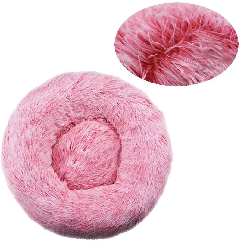 40 - 90cm Round Pet Bed for Large Dog Bed Super Soft Cat Bed Long Plush Dog House for Medium Dog House Winter Warm Sleeping - Ammdog.com