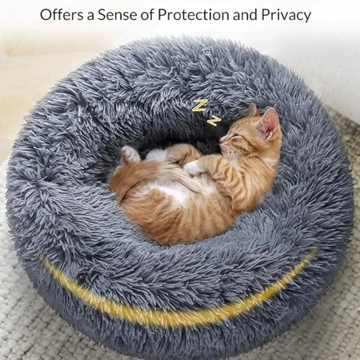 40 - 90cm Round Pet Bed for Large Dog Bed Super Soft Cat Bed Long Plush Dog House for Medium Dog House Winter Warm Sleeping - Ammdog.com