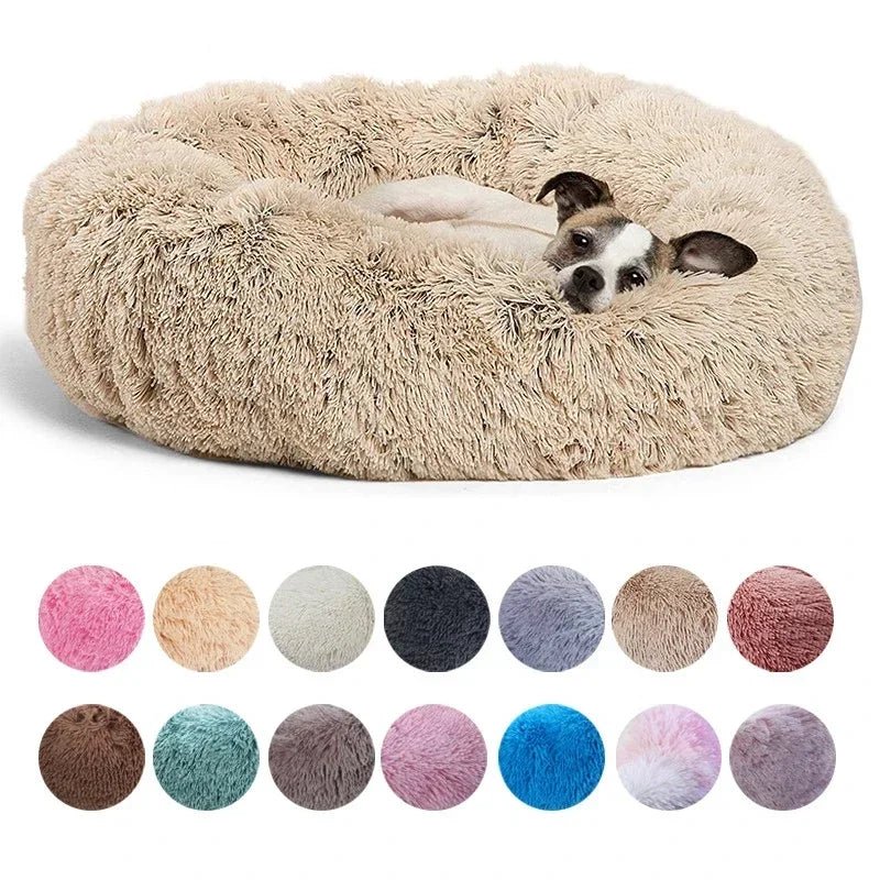 40 - 90cm Round Pet Bed for Large Dog Bed Super Soft Cat Bed Long Plush Dog House for Medium Dog House Winter Warm Sleeping - Ammdog.com