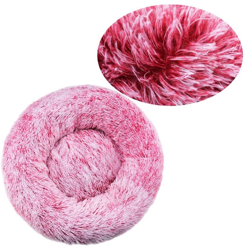40 - 90cm Round Pet Bed for Large Dog Bed Super Soft Cat Bed Long Plush Dog House for Medium Dog House Winter Warm Sleeping - Ammdog.com