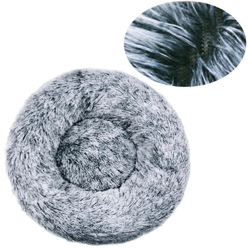 40 - 90cm Round Pet Bed for Large Dog Bed Super Soft Cat Bed Long Plush Dog House for Medium Dog House Winter Warm Sleeping - Ammdog.com