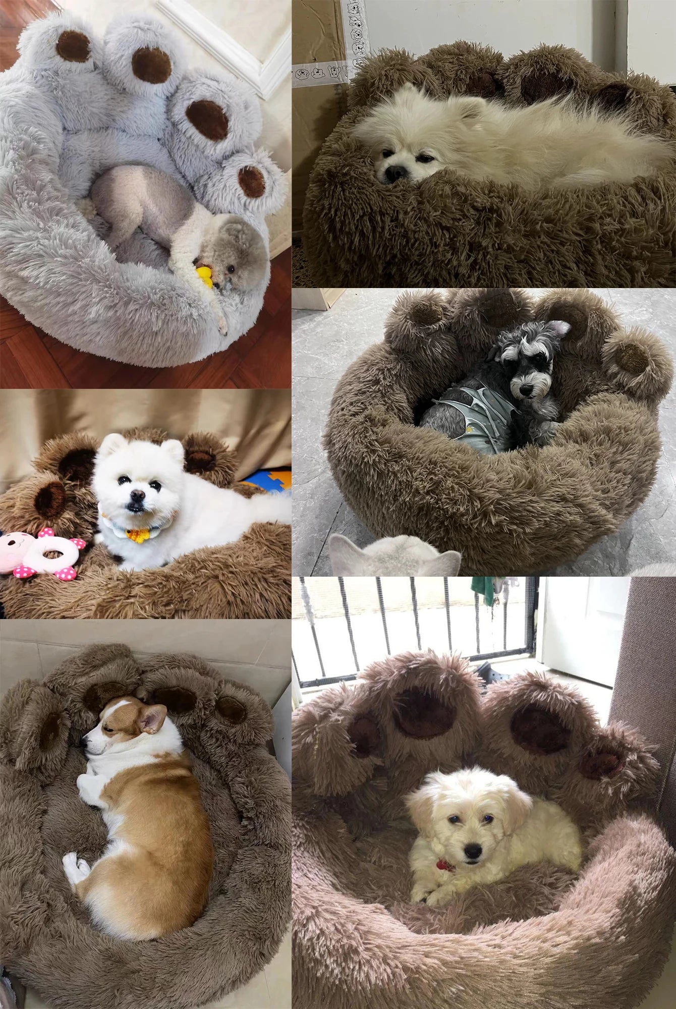 Fluffy Dog Bed Plush Kennel Accessories Pet Products Large Dogs Beds Bedding Sofa Basket Small Mat Cats Big Cushion Puppy Pets - Ammdog.com