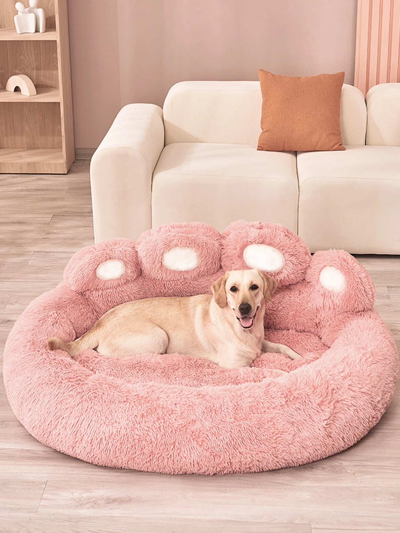 Fluffy Dog Bed Plush Kennel Accessories Pet Products Large Dogs Beds Bedding Sofa Basket Small Mat Cats Big Cushion Puppy Pets - Ammdog.com