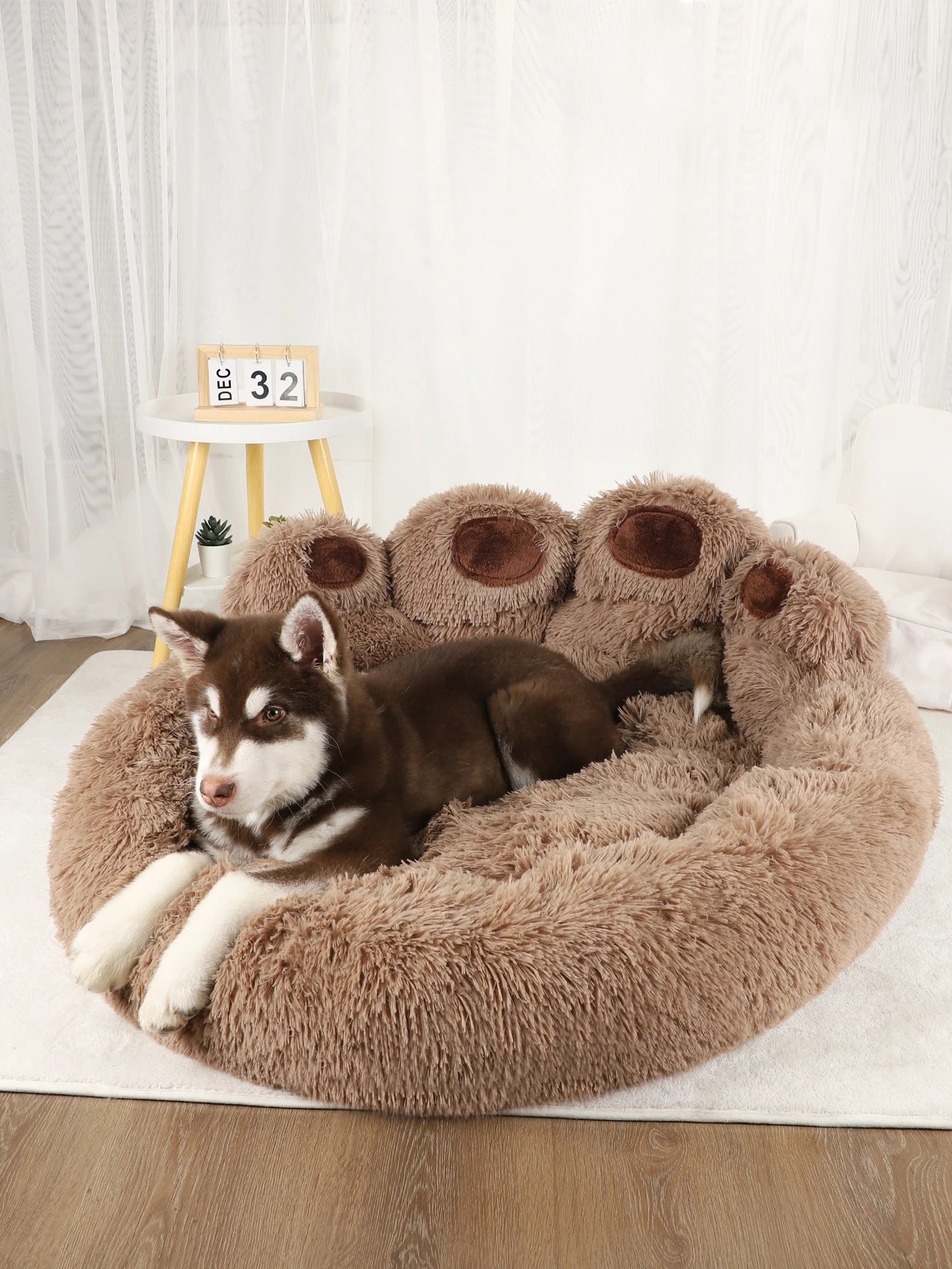 Fluffy Dog Bed Plush Kennel Accessories Pet Products Large Dogs Beds Bedding Sofa Basket Small Mat Cats Big Cushion Puppy Pets - Ammdog.com