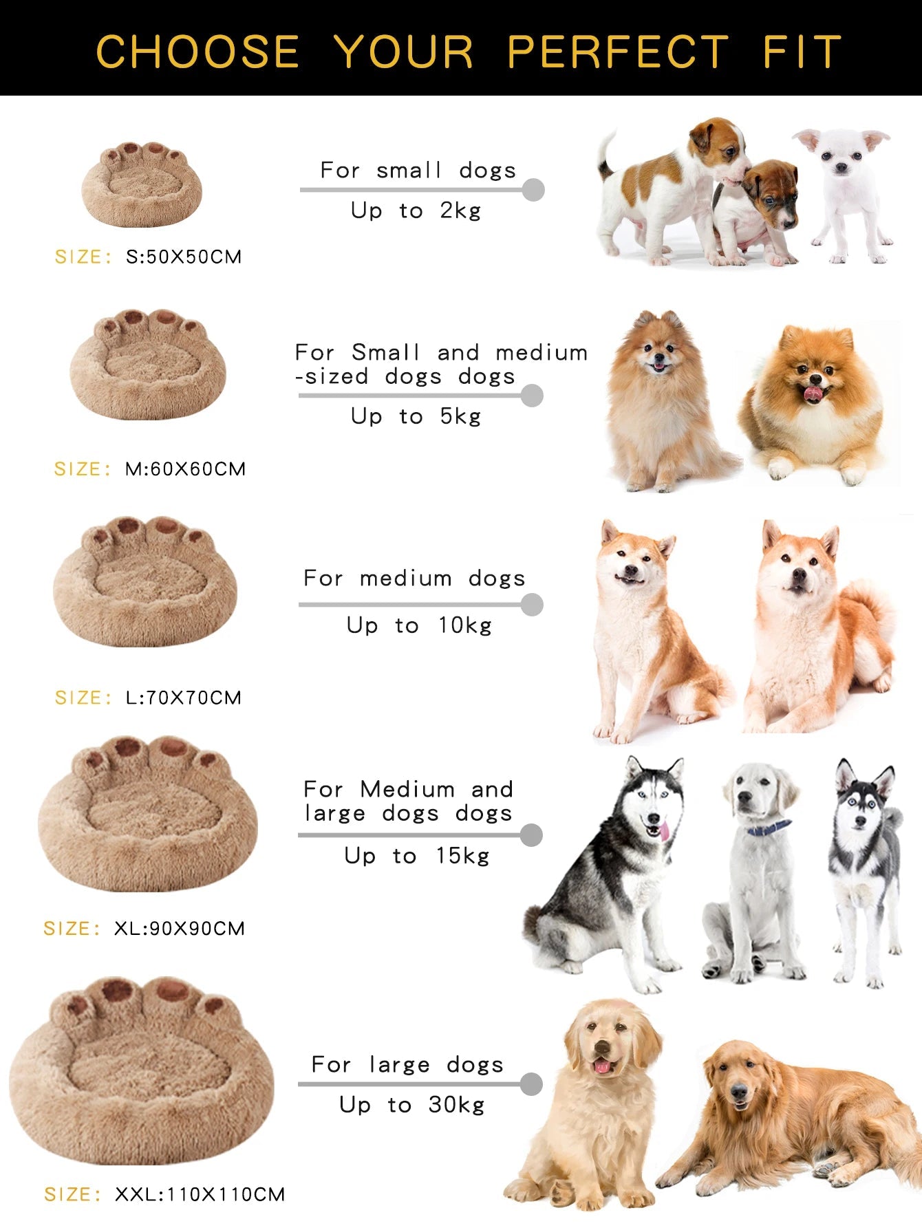 Fluffy Dog Bed Plush Kennel Accessories Pet Products Large Dogs Beds Bedding Sofa Basket Small Mat Cats Big Cushion Puppy Pets - Ammdog.com