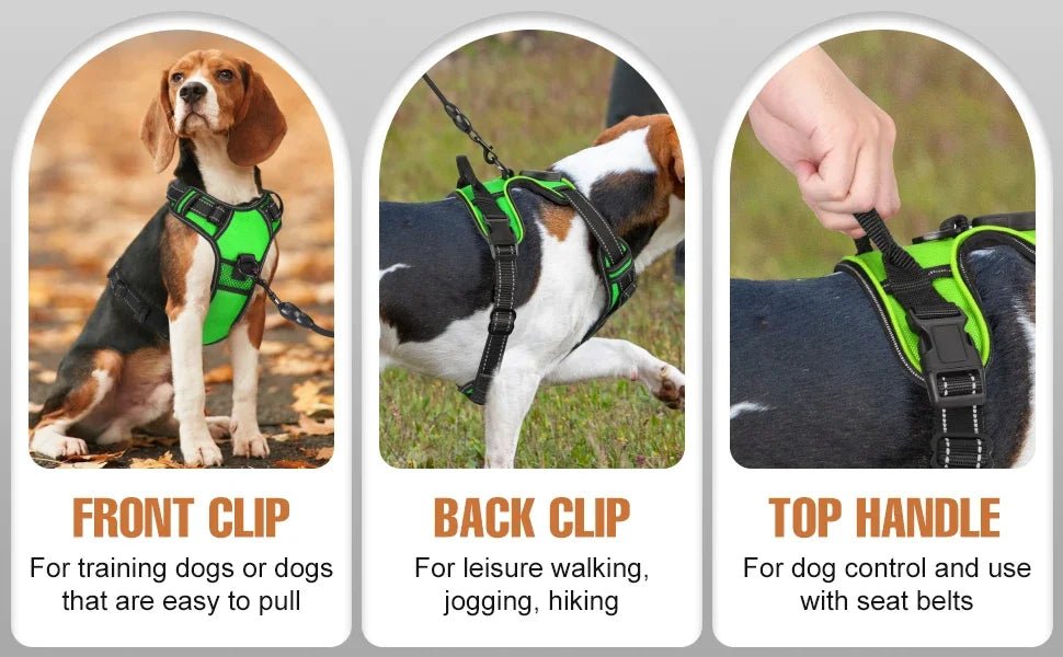 Led luminous Dog Harness No Pull Adjustable Rechargeable Pet Vest Harness Small Medium Large Dogs Outdoor Walking Pet Supplies - Ammdog.com