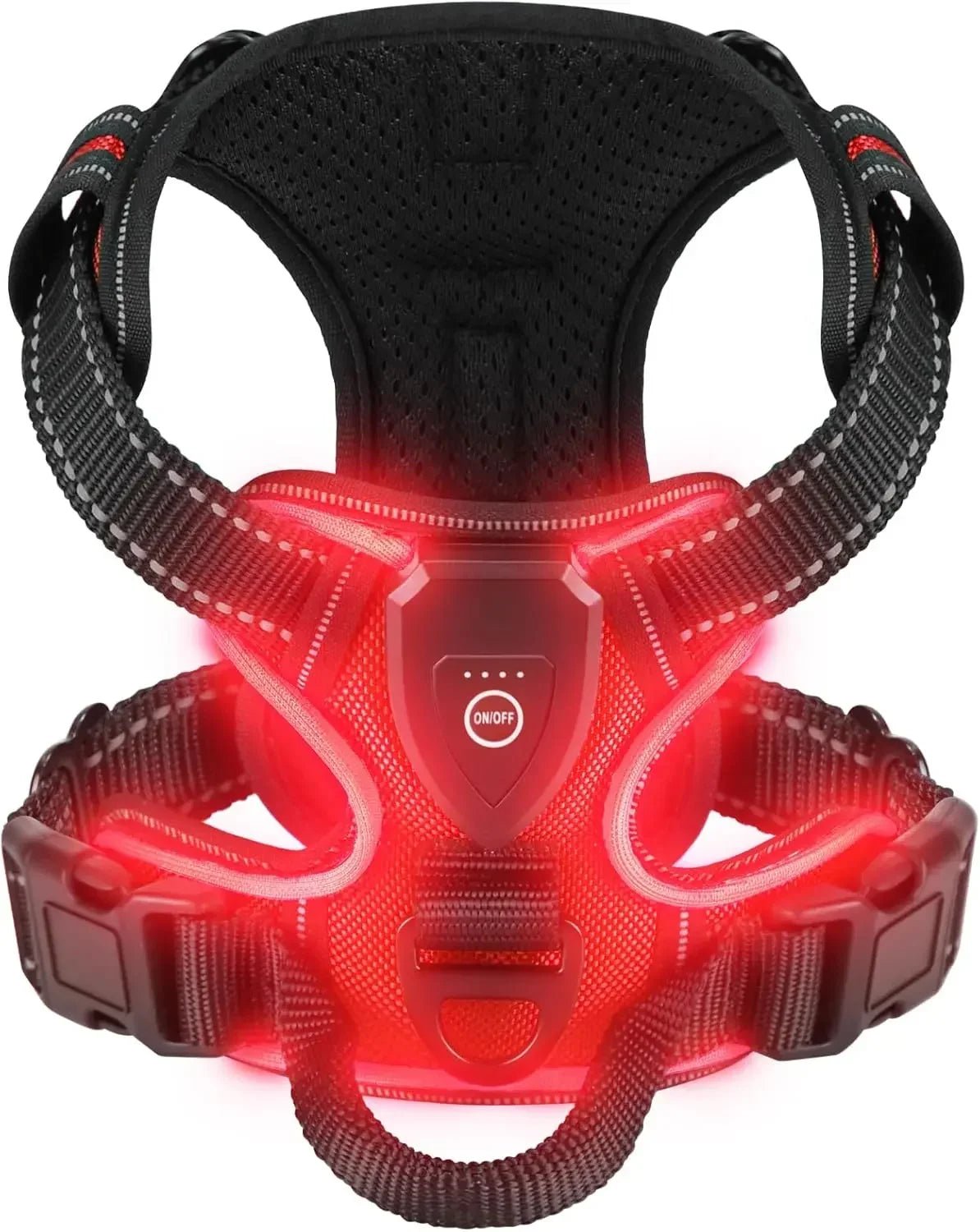 Led luminous Dog Harness No Pull Adjustable Rechargeable Pet Vest Harness Small Medium Large Dogs Outdoor Walking Pet Supplies - Ammdog.com