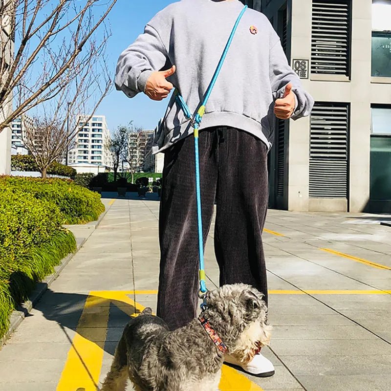 Reflective Nylon Leashes Pet Dogs Chain Traction Rope Leads for Running Dog Walking Free Hands Rope Chain for Small Large Dogs - Ammdog.com