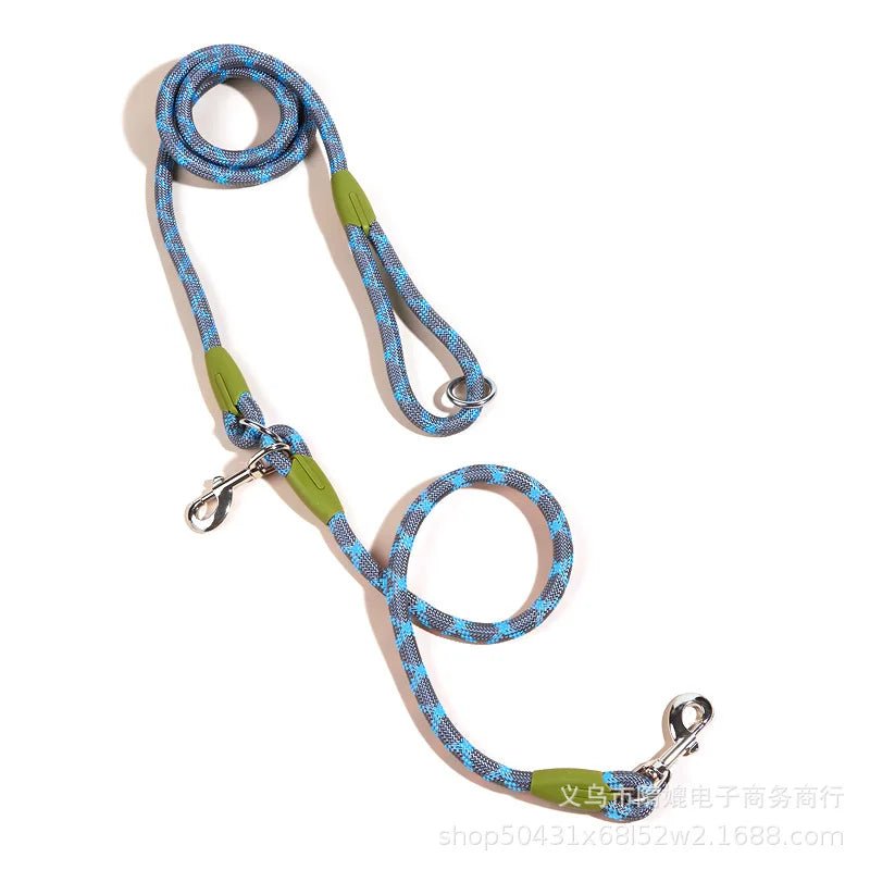 Reflective Nylon Leashes Pet Dogs Chain Traction Rope Leads for Running Dog Walking Free Hands Rope Chain for Small Large Dogs - Ammdog.com