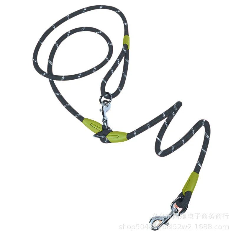 Reflective Nylon Leashes Pet Dogs Chain Traction Rope Leads for Running Dog Walking Free Hands Rope Chain for Small Large Dogs - Ammdog.com