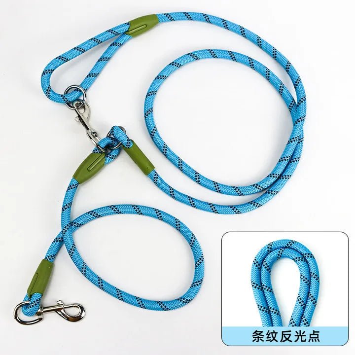 Reflective Nylon Leashes Pet Dogs Chain Traction Rope Leads for Running Dog Walking Free Hands Rope Chain for Small Large Dogs - Ammdog.com
