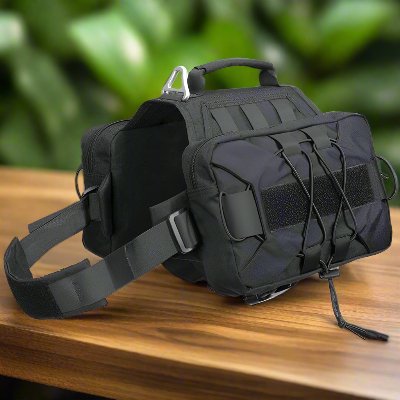 Sac à dos pour chien - BackpackDogHarness™ - Noir - Ammdog.com