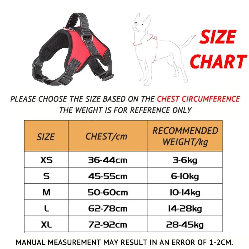 Saddle Dog Harness Reflective Adjustable Pet Harness No Pull Walking Training Small Medium Large Big Dogs Chest Strap Product - Ammdog.com