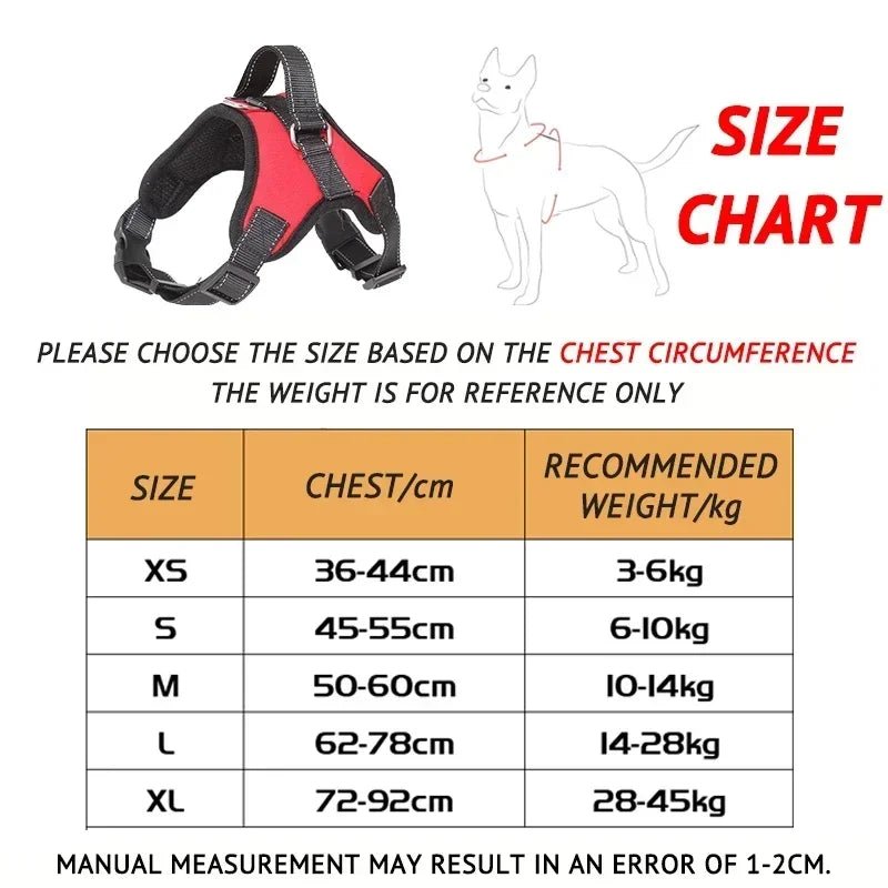 Saddle Dog Harness Reflective Adjustable Pet Harness No Pull Walking Training Small Medium Large Big Dogs Chest Strap Product - Ammdog.com